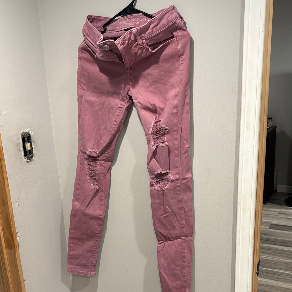 American Eagle Outfitters Pink Skinny Jeans